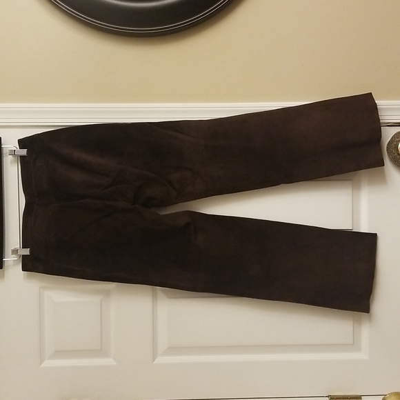 Chocolate suede leather pants - Picture 6 of 10